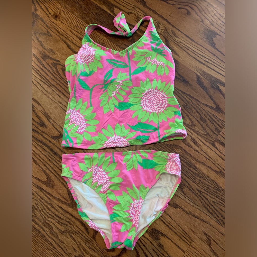 Lilly Pulitzer sunflower 2 piece bathing suit
